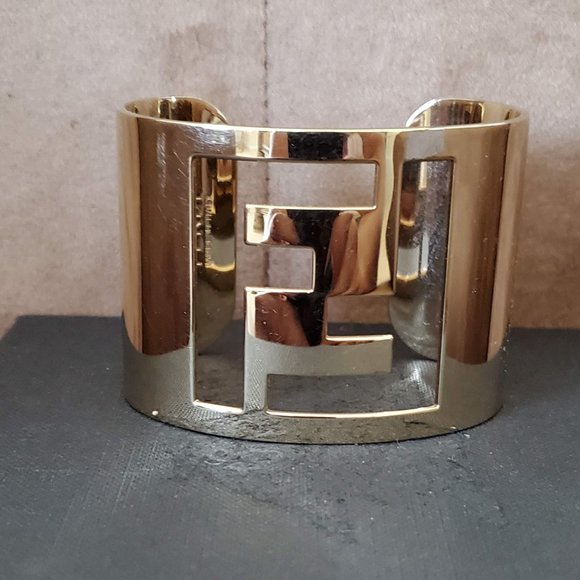 Fendi Jewelry - Used Authentic Fendi Cuff Bracelet Gold Plated